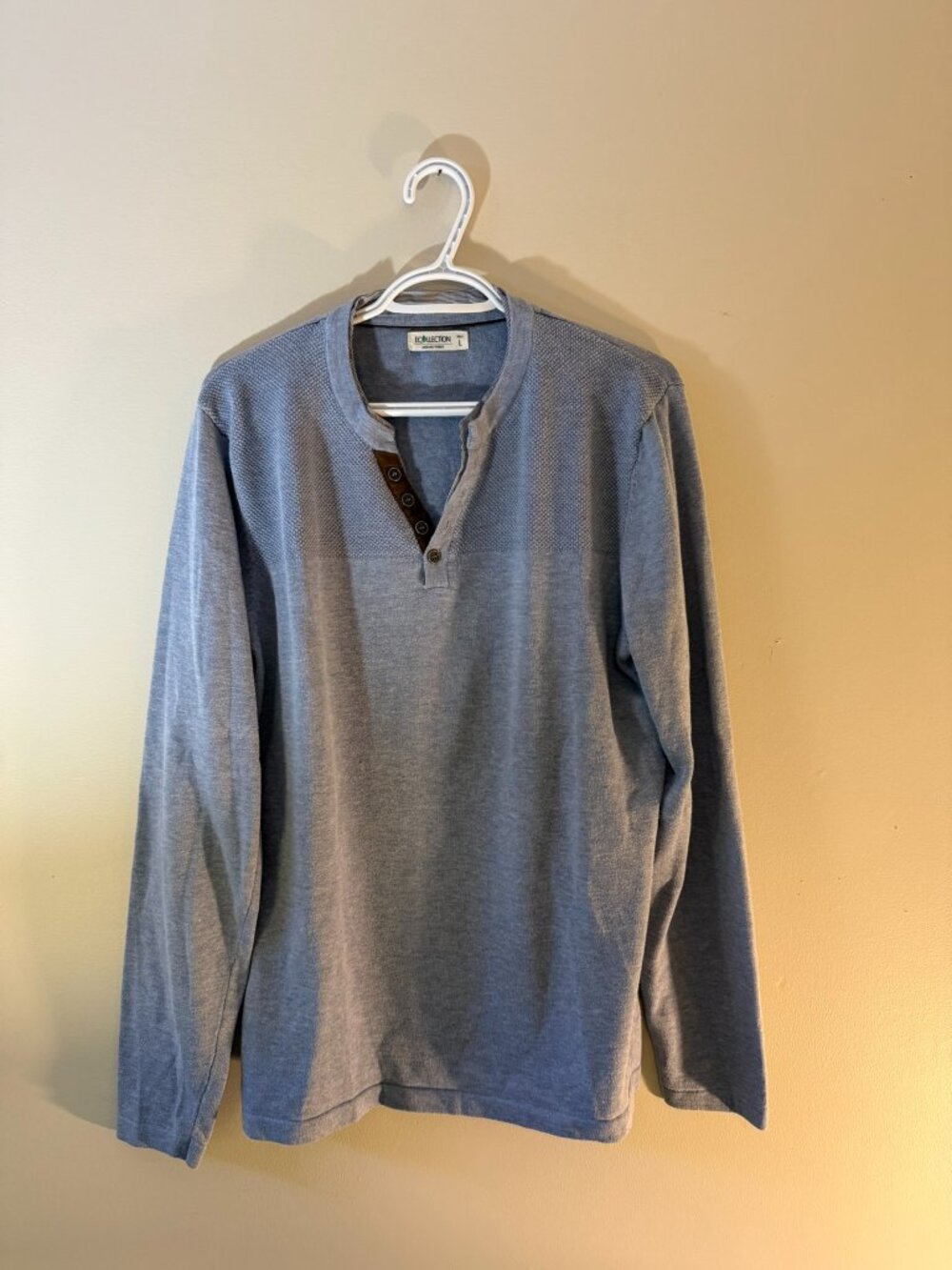Armand Thiery Ecollection Henley Knit Sweater – Light Blue – Size L